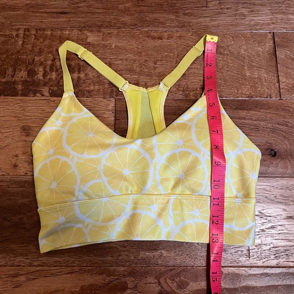 Wildfox Sweat Yellow Lemon Print Sports Bra, Size S - Picture 14 of 16